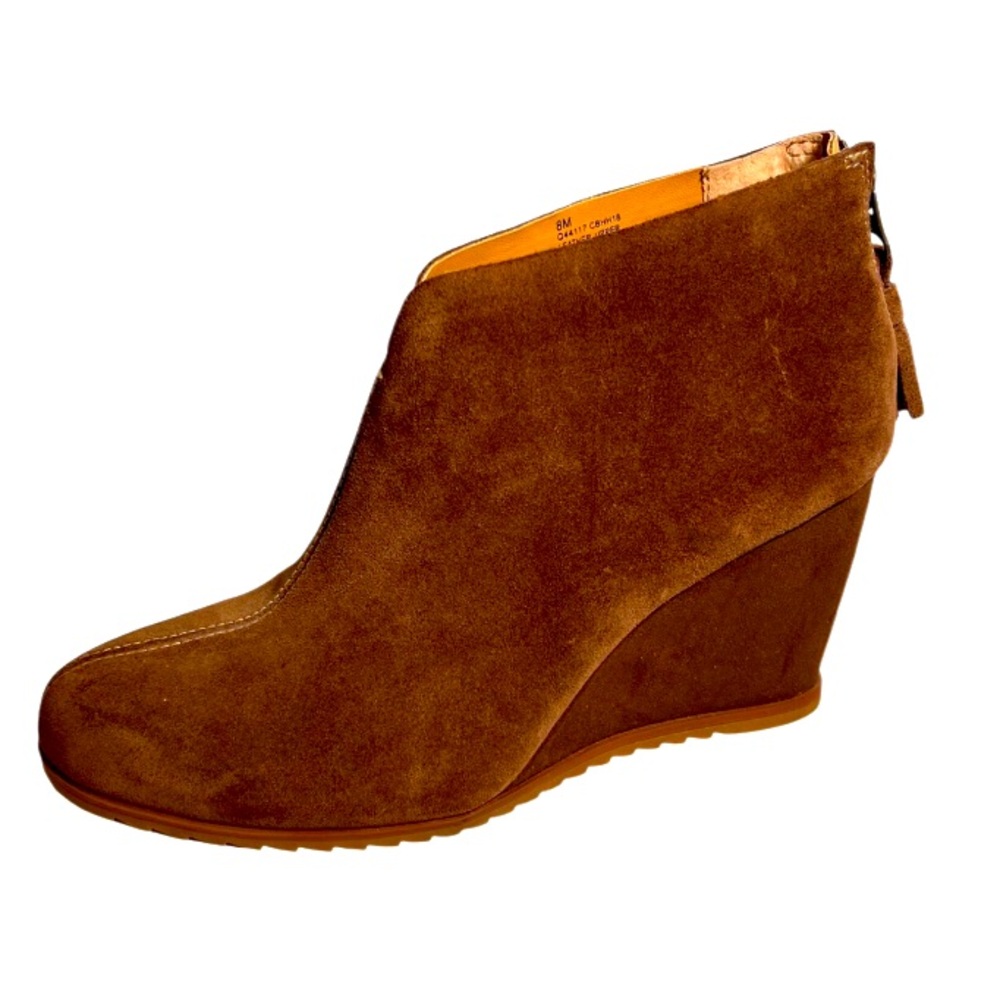 KORKS Boutique by KORK EASE Brown Suede wedge Ankle Boots WOMEN’s size 8